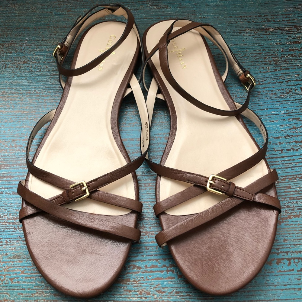 NEW Cole Haan Brown Strappy Leather Sandals Sz9.5